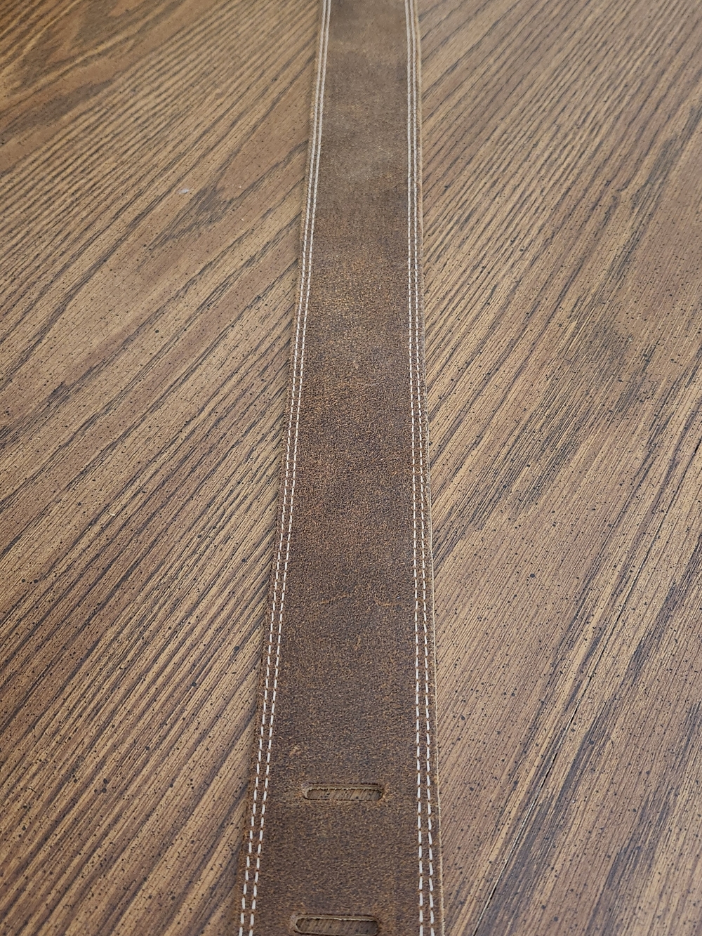 Brown Suede Leather Belt Strap with Contrast Stitching